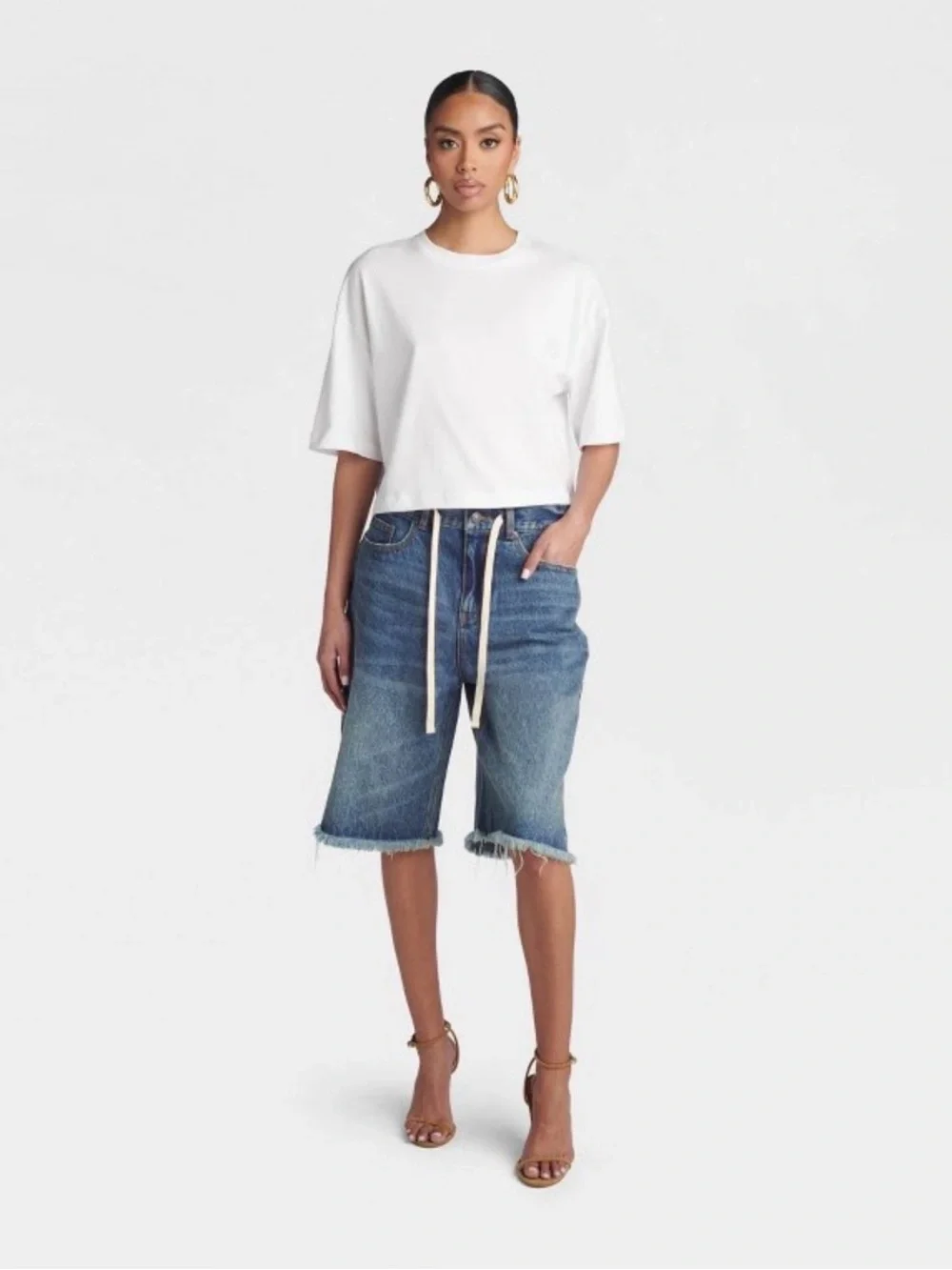 NWT KDD Lynnox Barrel Leg Jean Shorts Women’s Plus size 20 2X Distressed cut off